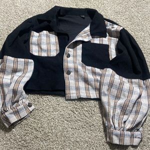 Black and Plaid Button Up